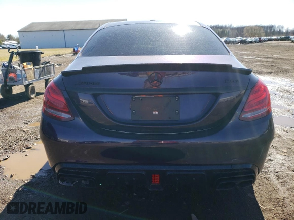 2018 Mercedes-Benz C 63 AMG with VIN 55SWF8GB0JU256980, listed as a Copart auction lot 43753793 with 61,270 mi miles and Salvage title. Bid and sale history available at DreamBid. Image 6.
