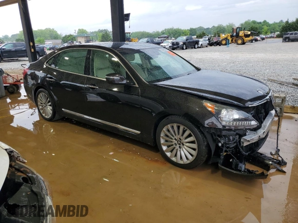 2016 Hyundai Equus Signature with VIN KMHGH4JH8GU101059, listed as a Copart auction lot 53565565 with 38,832 mi miles and Salvage title. Bid and sale history available at DreamBid. Image 4.