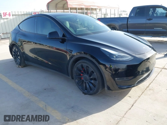 2022 Tesla Model Y Performance with VIN 7SAYGDEF6NF532027, listed as a IAAI auction lot 41717662 with 36,537 mi miles and . Bid and sale history available at DreamBid. Image 1.