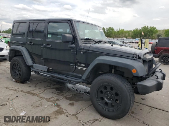 2013 Jeep Wrangler Unlimited Sport with VIN 1C4BJWDG0DL560265, listed as a Copart auction lot 58444045 with 111,354 mi miles and Salvage title. Bid and sale history available at DreamBid. Image 4.