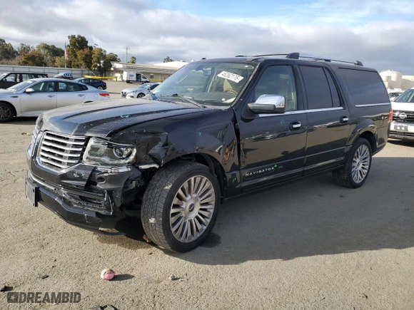 2017 Lincoln Navigator L Reserve with VIN 5LMJJ3LT4HEL00091, listed as a Copart auction lot 46262175 with 105,679 mi miles and Salvage Title. Bid and sale history available at carsss.com. Image 1.