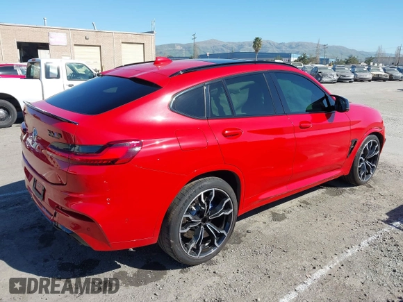 2021 BMW X4 M with VIN 5YMUJ0C08M9H70033, listed as a IAAI auction lot 41671276 with 18,151 mi miles. Bid and sale history available at carsss.com. Image 4.