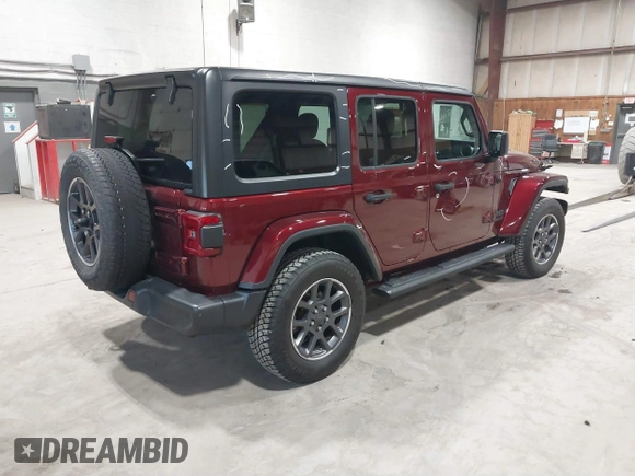 2021 Jeep Wrangler Unlimited Sport S with VIN 1C4HJXDN1MW596334, listed as a IAAI auction lot 41730278 with 64,126 mi miles and . Bid and sale history available at DreamBid. Image 4.