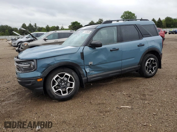2021 Ford Bronco Sport Big Bend with VIN 3FMCR9B63MRA55875, listed as a Copart auction lot 57420925 with 55,606 mi miles and Salvage title. Bid and sale history available at DreamBid. Image 1.