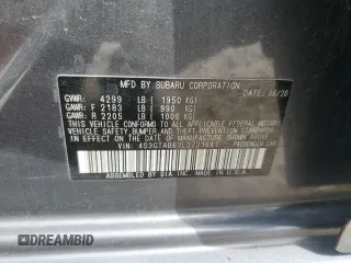 2020 Subaru Impreza с VIN 4S3GTAB63L3721641, выставлен на аукционе Copart как лот 53788775 с пробегом 90 812 миль миль и Списание • Salvage title. История ставок и продаж доступна на DreamBid. Изображение 12.