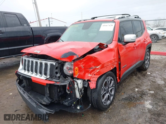 2015 Jeep Renegade Limited with VIN ZACCJADT7FPB41669, listed as a IAAI auction lot 41667420 with 118,719 mi miles and . Bid and sale history available at DreamBid. Image 6.