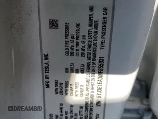 2021 Tesla Model 3 Standard Range Plus z VIN 5YJ3E1EA3MF855031, wystawiony jako Copart lot #51135295 z przebiegiem 41 488 mil mil oraz Szkody całkowita. Historia ofert i sprzedaży dostępna na DreamBid. Obrazek 12.