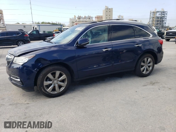 2016 Acura MDX w/Advance with VIN 5FRYD4H90GB017389, listed as a Copart auction lot 51211585 with 0 mi miles and Salvage Title. Bid and sale history available at carsss.com. Image 1.