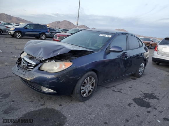 2010 Hyundai Elantra SE with VIN KMHDU4AD0AU115332, listed as a Copart auction lot 86660354 with 121,217 mi miles and Salvage Title. Bid and sale history available at carsss.com. Image 1.