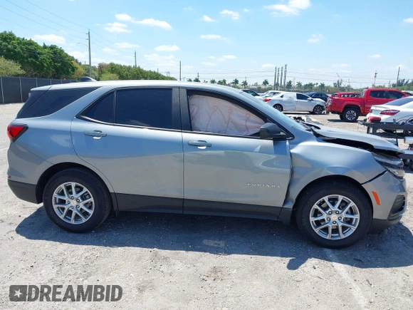 2024 Chevrolet Equinox LS with VIN 3GNAXHEG9RL168375, listed as a IAAI auction lot 42056222 with 8,615 mi miles and . Bid and sale history available at DreamBid. Image 13.