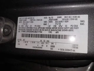 2022 Ford Escape SE with VIN 1FMCU9G69NUB21752, listed as a IAAI auction lot 41890357 with 33,434 mi miles. Bid and sale history available at carsss.com. Image 9.