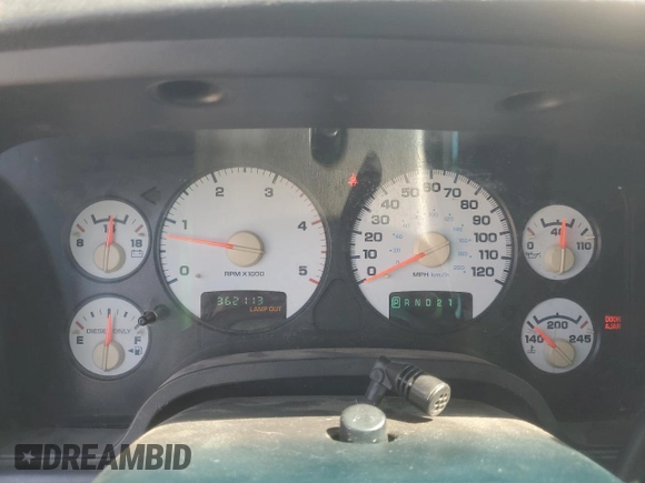 2005 Dodge Ram 2500 SLT with VIN 3D7KR28C45G851364, listed as a Copart auction lot 71616464 with 362,113 mi miles and Salvage Title. Bid and sale history available at carsss.com. Image 9.