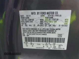 2012 Ford Escape Limited with VIN 1FMCU0E75CKC34422, listed as a IAAI auction lot 42092188 with 195,121 mi miles and . Bid and sale history available at DreamBid. Image 9.