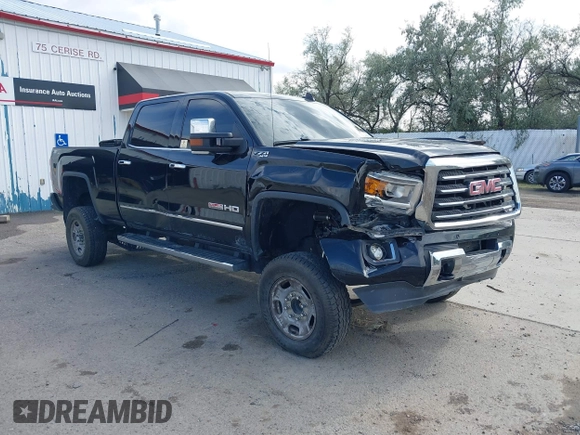 2015 GMC Sierra 2500HD SLT with VIN 1GT12ZE87FF552599, listed as a IAAI auction lot 40054977 with 146,190 mi miles and . Bid and sale history available at DreamBid. Image 1.