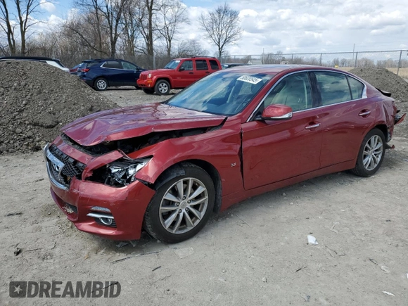 2014 Infiniti Q50 Premium with VIN JN1BV7AR4EM685459, listed as a Copart auction lot 50620545 with 85,351 mi miles and Salvage Title. Bid and sale history available at carsss.com. Image 1.