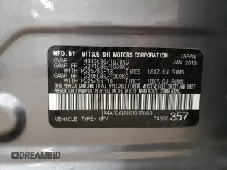 2019 Mitsubishi Outlander ES z VIN JA4AR3AU9KU022808, wystawiony jako Copart lot #53060535 z przebiegiem 87 160 mil mil oraz Szkoda całkowita • Salvage title. Historia ofert i sprzedaży dostępna na DreamBid. Obrazek 15.
