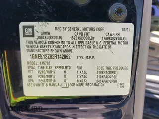 2002 Chevrolet Tahoe LS with VIN 1GNEK13Z82R142862, listed as a IAAI auction lot 42606711 with 189,223 mi miles and . Bid and sale history available at DreamBid. Image 9.