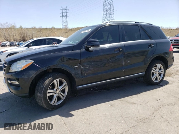 2012 Mercedes-Benz M ML 350 with VIN 4JGDA5HB6CA032110, listed as a Copart auction lot 52873745 with 167,825 mi miles and Salvage Title. Bid and sale history available at carsss.com. Image 1.