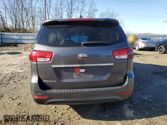 2016 Kia Sedona LX with VIN KNDMB5C13G6197234, listed as a Copart auction lot 49785995 with 87,207 mi miles and Salvage Title. Bid and sale history available at carsss.com. Image 6.