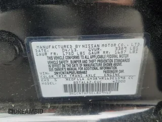 2014 Nissan Versa S Plus with VIN 3N1CN7AP5EL809462, listed as a Copart auction lot 51427155 with 54,240 mi miles and Salvage Title. Bid and sale history available at DreamBid. Image 14.