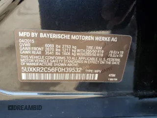 2015 BMW X5 sDrive35i z VIN 5UXKR2C56F0H39532, wystawiony jako Copart lot #53585295 z przebiegiem 153 398 mil mil oraz Czysty tytuł • Clean title. Historia ofert i sprzedaży dostępna na DreamBid. Obrazek 14.
