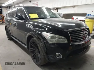 2014 Infiniti QX80 with VIN JN8AZ2NF2E9555963, listed as a IAAI auction lot 41894699 with 143,255 mi miles. Bid and sale history available at carsss.com. Image 1.