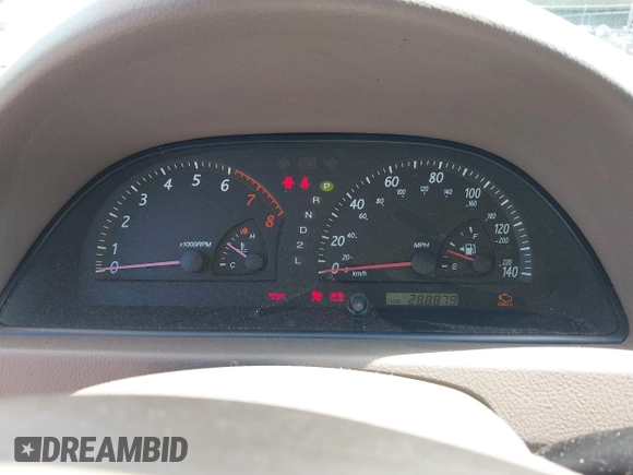 2004 Toyota Camry LE with VIN JTDBE32KX40279599, listed as a IAAI auction lot 42202160 with 288,879 mi miles and . Bid and sale history available at carsss.com. Image 7.