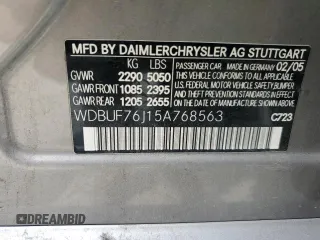 2005 Mercedes-Benz E-Class 5.5L AMG with VIN WDBUF76J15A768563, listed as a Copart auction lot 54874585 with 108,952 mi miles and Salvage Title. Bid and sale history available at carsss.com. Image 13.