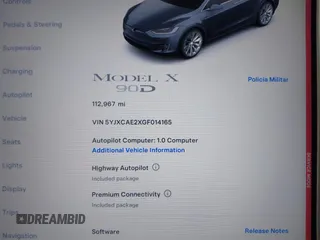 2016 Tesla Model X 70D z VIN 5YJXCAE2XGF014165, wystawiony jako IAAI lot #41474490 z przebiegiem 112 967 mil mil oraz . Historia ofert i sprzedaży dostępna na DreamBid. Obrazek 14.