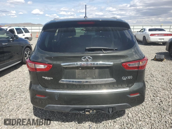 2015 Infiniti QX60 with VIN 5N1AL0MM3FC505087, listed as a Copart auction lot 57347515 with 74,352 mi miles and Salvage title. Bid and sale history available at DreamBid. Image 6.