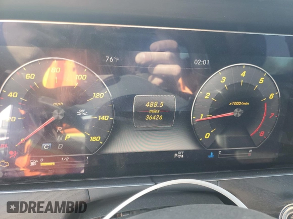2020 Mercedes-Benz E-Class E 450 with VIN WDDZF6JB4LA719975, listed as a Copart auction lot 46694405 with 36,426 mi miles and Salvage Title. Bid and sale history available at carsss.com. Image 9.