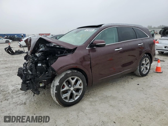 2017 Kia Sorento SXL z VIN 5XYPK4A51HG314269, wystawiony jako Copart lot #42186945 z przebiegiem Nie podano mil oraz Szkoda całkowita • Salvage title. Historia ofert i sprzedaży dostępna na DreamBid. Obrazek 1.