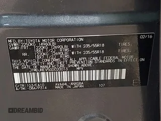 2016 Toyota RAV4 Limited с VIN JTMDJREV5GD020013, выставлен на аукционе IAAI как лот 42461822 с пробегом 186 402 миль миль и . История ставок и продаж доступна на DreamBid. Изображение 9.