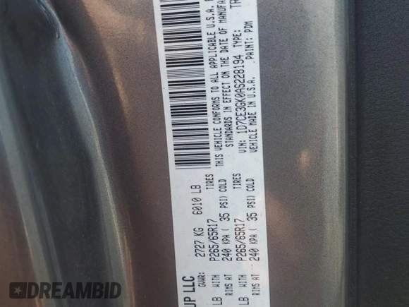 2010 Dodge Dakota Bighorn/Lonestar z VIN 1D7CE3GK0AS228194, wystawiony jako Copart lot #67747754 z przebiegiem 163 139 mil mil oraz Szkoda całkowita • Salvage title. Historia ofert i sprzedaży dostępna na DreamBid. Obrazek 13.