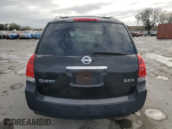 2007 Nissan Quest S with VIN 5N1BV28U47N137805, listed as a Copart auction lot 45397965 with 221,095 mi miles and Salvage Title. Bid and sale history available at carsss.com. Image 6.