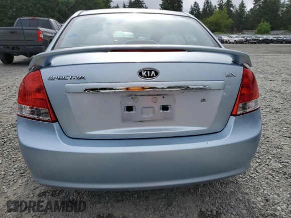 2008 Kia Spectra EX z VIN KNAFE121085529600, wystawiony jako Copart lot #59727105 z przebiegiem 132 306 mil mil oraz Szkoda całkowita • Salvage title. Historia ofert i sprzedaży dostępna na DreamBid. Obrazek 6.
