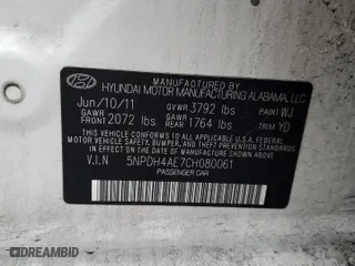 2012 Hyundai Elantra GLS PZEV with VIN 5NPDH4AE7CH080061, listed as a Copart auction lot 86893694 with 217,551 mi miles and Clean Title. Bid and sale history available at carsss.com. Image 12.