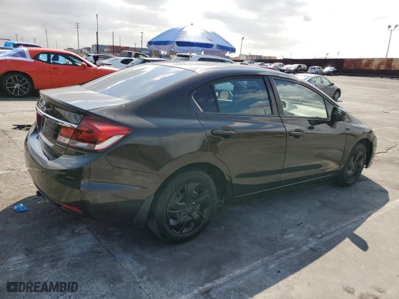 2013 Honda Civic Sdn LX with VIN 2HGFB2F50DH597561, listed as a Copart auction lot 50927385 with 142,034 mi miles and Salvage Title. Bid and sale history available at carsss.com. Image 3.