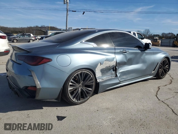 2017 Infiniti Q60 Premium with VIN JN1CV7EL2HM320597, listed as a Copart auction lot 46735795 with 66,465 mi miles and Salvage title. Bid and sale history available at DreamBid. Image 3.