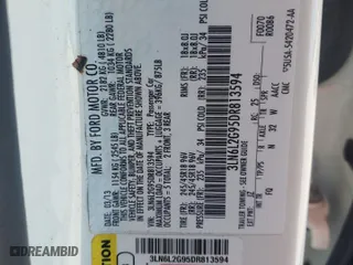 2013 Lincoln MKZ with VIN 3LN6L2G95DR813594, listed as a Copart auction lot 49281935 with 49,242 mi miles and Salvage Title. Bid and sale history available at carsss.com. Image 13.