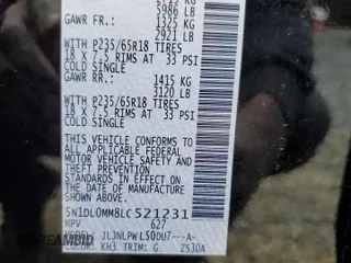 2020 Infiniti QX60 Luxe with VIN 5N1DL0MM8LC521231, listed as a Copart auction lot 52599415 with 101,375 mi miles and Salvage Title. Bid and sale history available at DreamBid. Image 15.