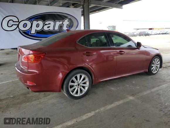 2009 Lexus IS 250 with VIN JTHBK262495090663, listed as a Copart auction lot 53739095 with 138,083 mi miles and Salvage Title. Bid and sale history available at carsss.com. Image 3.