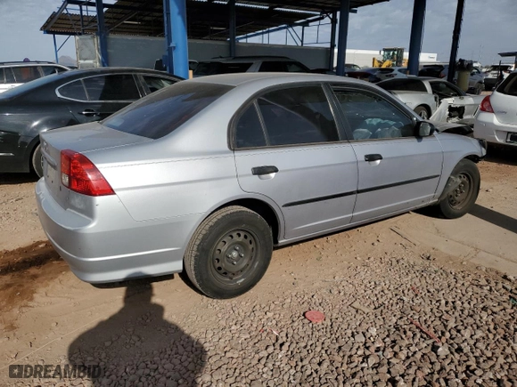 2005 Honda Civic Sdn VP SSRSv with VIN 1HGES16475L018308, listed as a Copart auction lot 51581275 with 0 mi miles and Salvage Title. Bid and sale history available at carsss.com. Image 3.