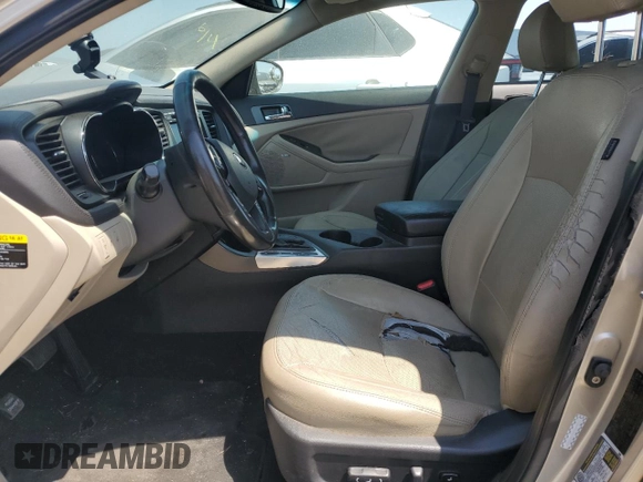 2013 Kia Optima EX z VIN KNAGM4AD2D5039495, wystawiony jako Copart lot #59631305 z przebiegiem Nie podano mil oraz Szkoda całkowita • Salvage title. Historia ofert i sprzedaży dostępna na DreamBid. Obrazek 7.