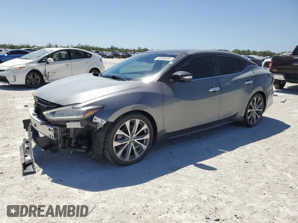 2020 Nissan Maxima Platinum with VIN 1N4AA6FV0LC366735, listed as a Copart auction lot 49395685 with 45,185 mi miles and Salvage Title. Bid and sale history available at DreamBid. Image 1.