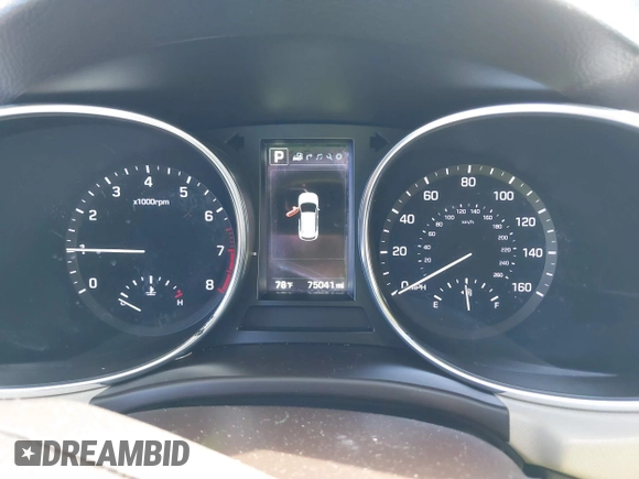 2017 Hyundai Santa Fe Sport 2.4L with VIN 5XYZU3LB2HG409486, listed as a IAAI auction lot 41884775 with 75,041 mi miles. Bid and sale history available at carsss.com. Image 7.