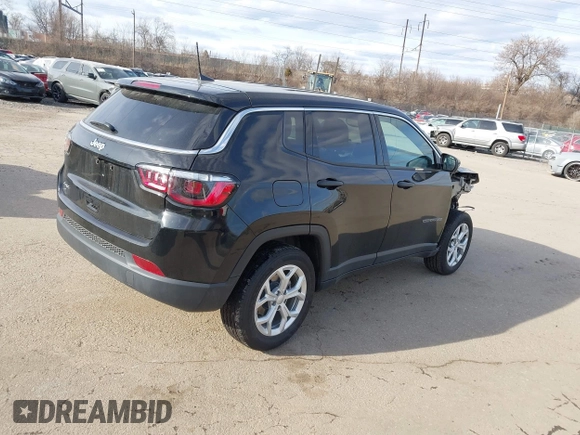 2024 Jeep Compass Sport with VIN 3C4NJDAN0RT131983, listed as a IAAI auction lot 41628275 with 6,283 mi miles and . Bid and sale history available at DreamBid. Image 4.