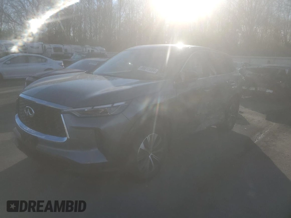 2024 Infiniti QX60 Pure with VIN 5N1DL1ESXRC342409, listed as a Copart auction lot 86615684 with 12,602 mi miles and Salvage title. Bid and sale history available at DreamBid. Image 1.