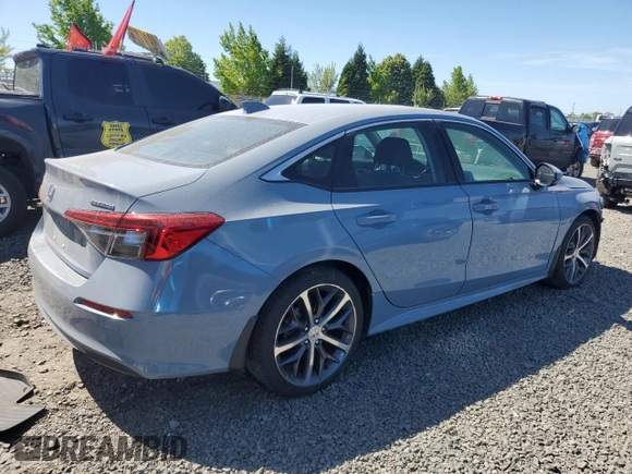 2022 Honda Civic Touring with VIN 2HGFE1F90NH319961, listed as a Copart auction lot 57799335 with 36,458 mi miles and Salvage title. Bid and sale history available at DreamBid. Image 3.