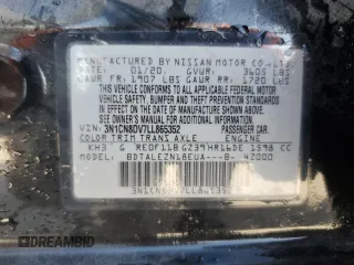 2020 Nissan Versa S z VIN 3N1CN8DV7LL865352, wystawiony jako Copart lot #58872445 z przebiegiem 113 318 mil mil oraz Nie do naprawy. Historia ofert i sprzedaży dostępna na DreamBid. Obrazek 12.